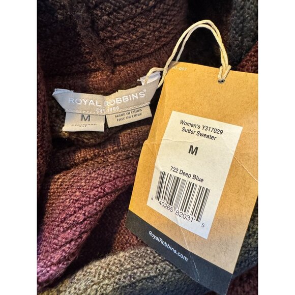 Royal Robbin’s Sutter Sweater Size Medium Cowl Neck Tunic NWT Knit $80 Deep Blue - Picture 5 of 12